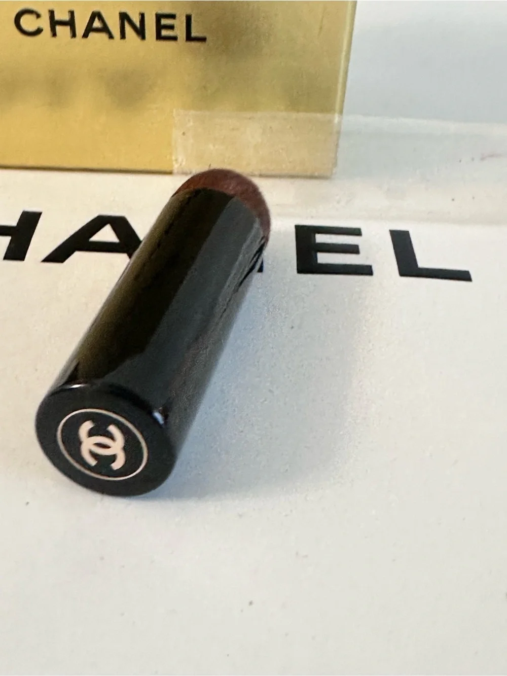 CHANEL Black Retractable Face Brush - Black travel mini size - for small purses